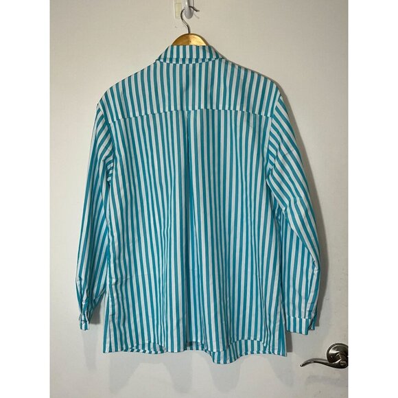 Nwt Princess Polly Chloe Light Blue Striped Button-Down Shirt Womens Size 6 - Picture 7 of 10